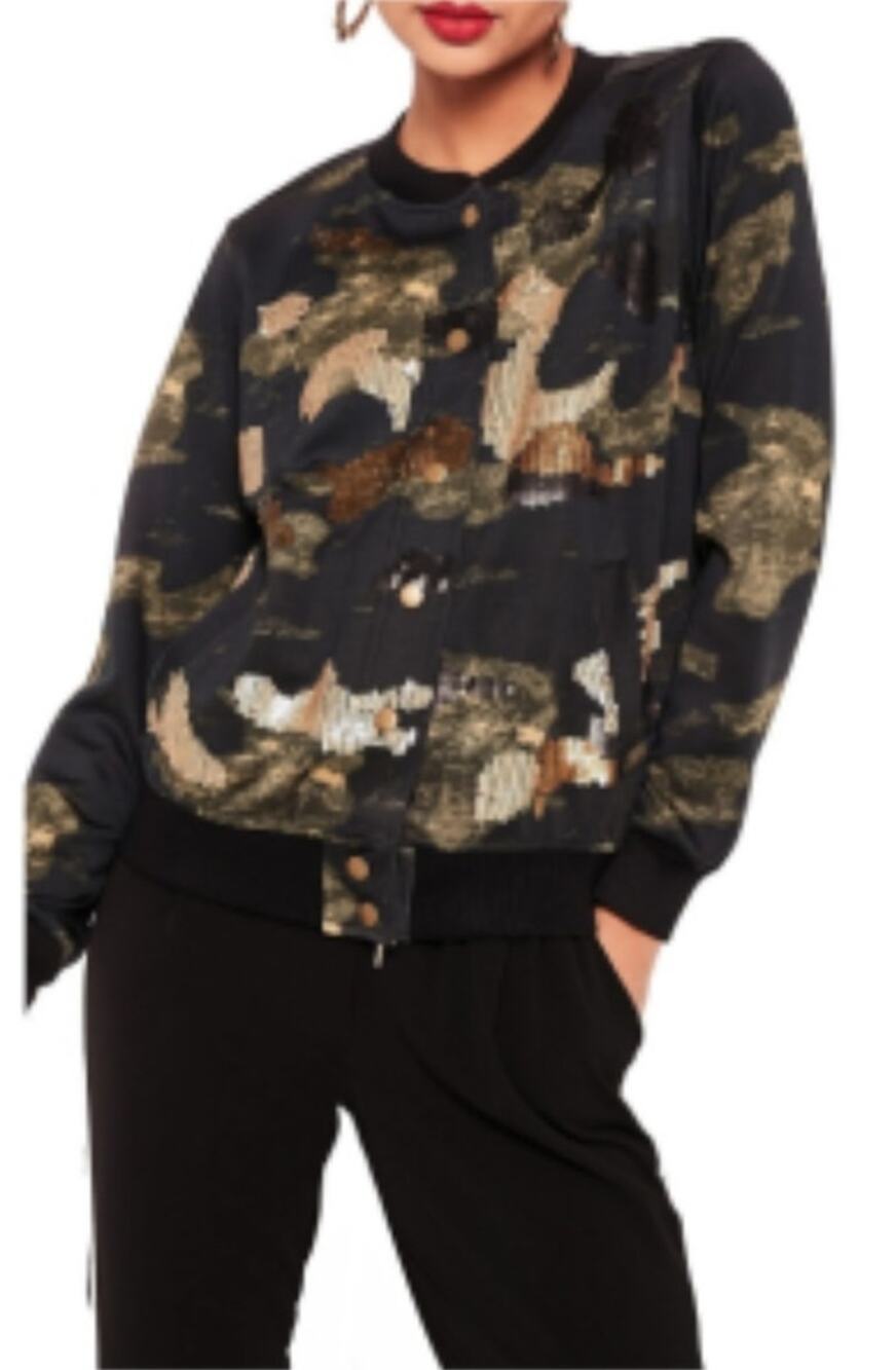 NWT Misguided Sequent camo bomber jacket Size M
